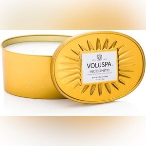 Voluspa Incognito 2 Wick Candle pachouli amber oud Oval Tin 12.7oz